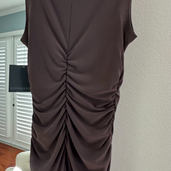 Norma Kamali Sleeveless Brown Mini Dress Small - Picture 8 of 10